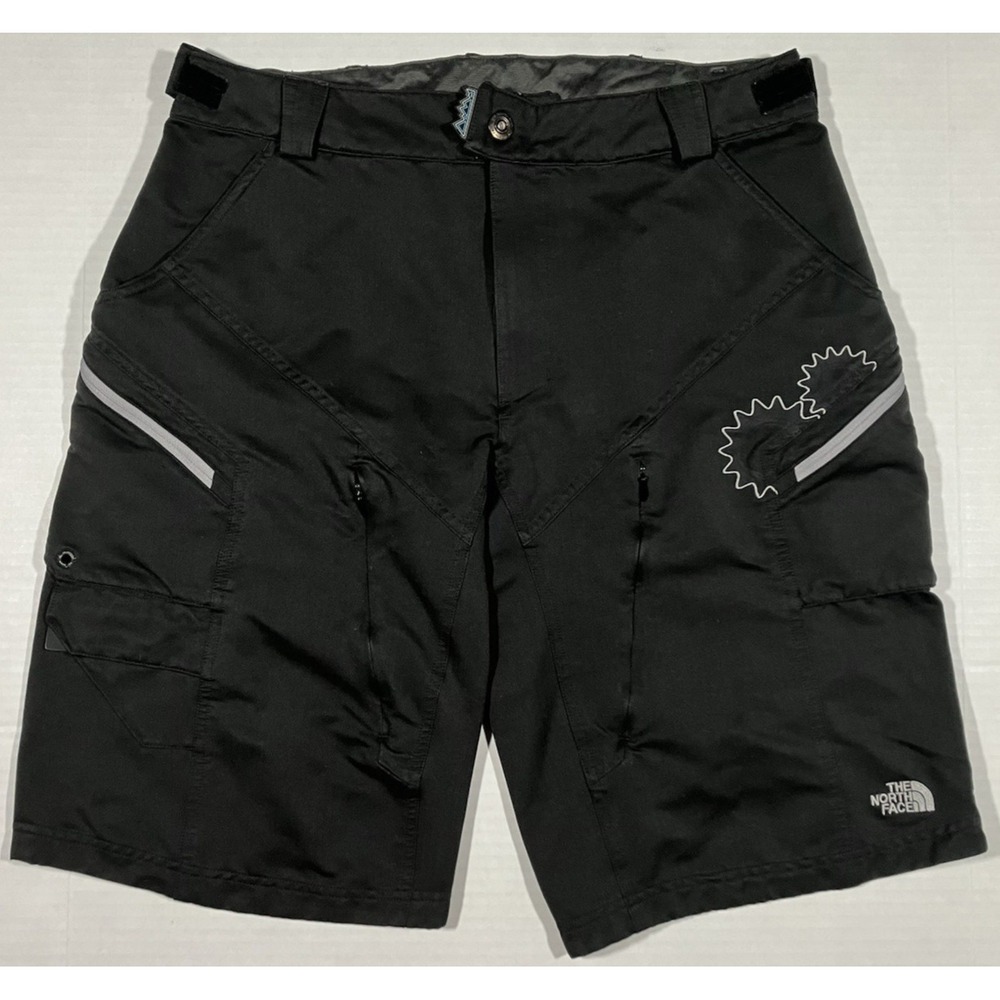 North Face Cycling Shorts Chain Ring Vented Black Biking Activewear Mens Size M